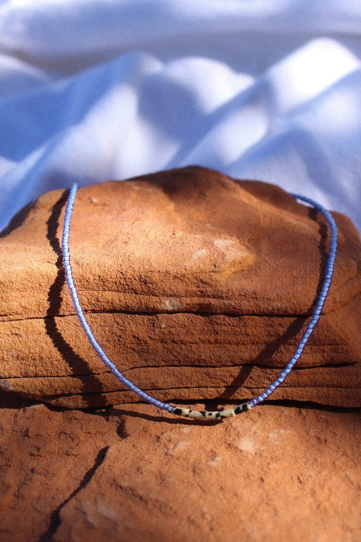 Dalmatian Jasper Necklace - Blue
