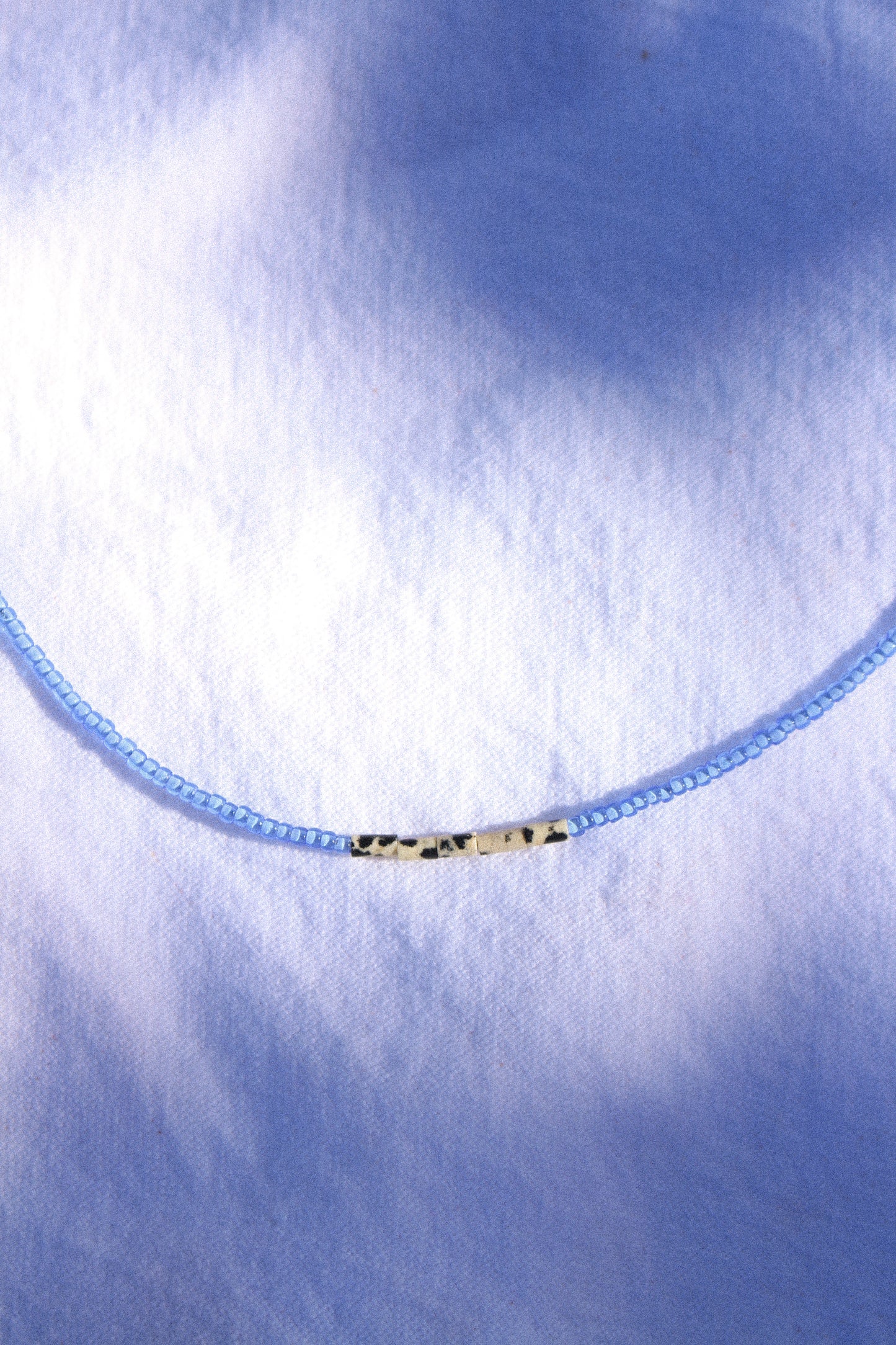 Dalmatian Jasper Necklace - Blue
